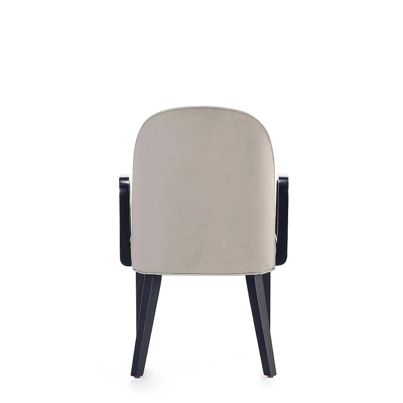 Modern Leatherette and Velvet Upholstered Dining Arm Chair