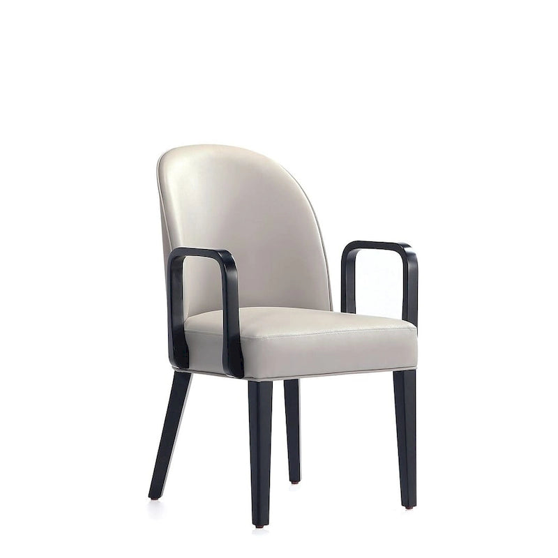 Modern Leatherette and Velvet Upholstered Dining Arm Chair