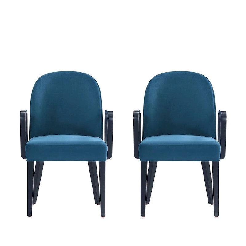 Modern Leatherette and Velvet Upholstered Dining Arm Chair