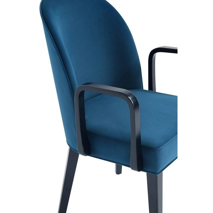 Modern Leatherette and Velvet Upholstered Dining Arm Chair