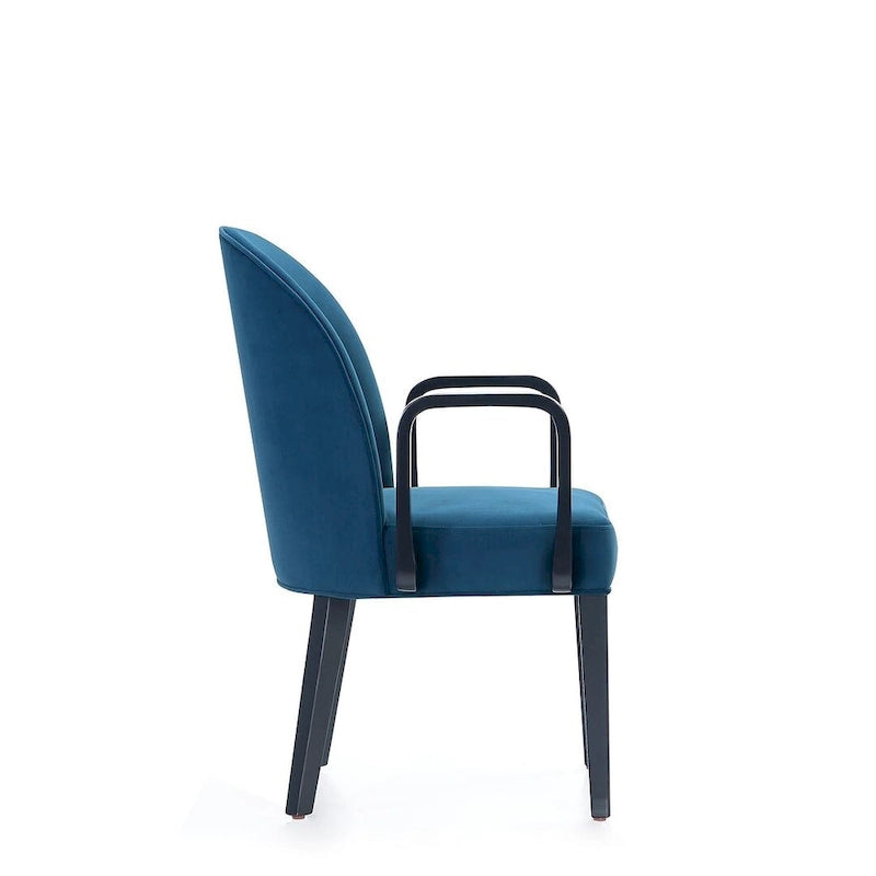 Modern Leatherette and Velvet Upholstered Dining Arm Chair