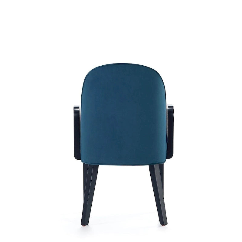 Modern Leatherette and Velvet Upholstered Dining Arm Chair
