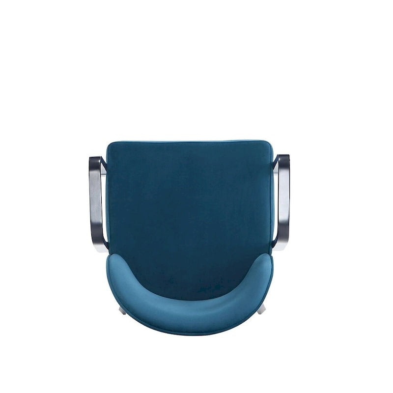 Modern Leatherette and Velvet Upholstered Dining Arm Chair