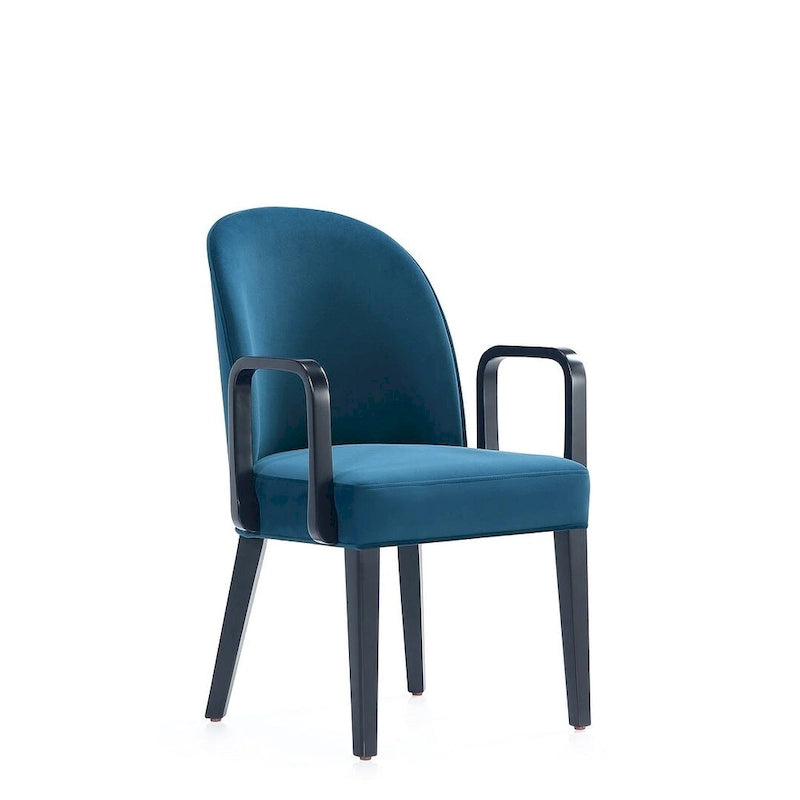 Modern Leatherette and Velvet Upholstered Dining Arm Chair