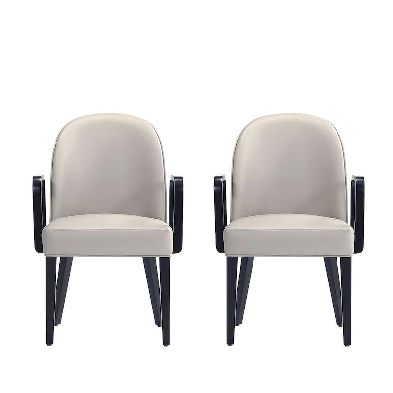 Modern Leatherette and Velvet Upholstered Dining Arm Chair