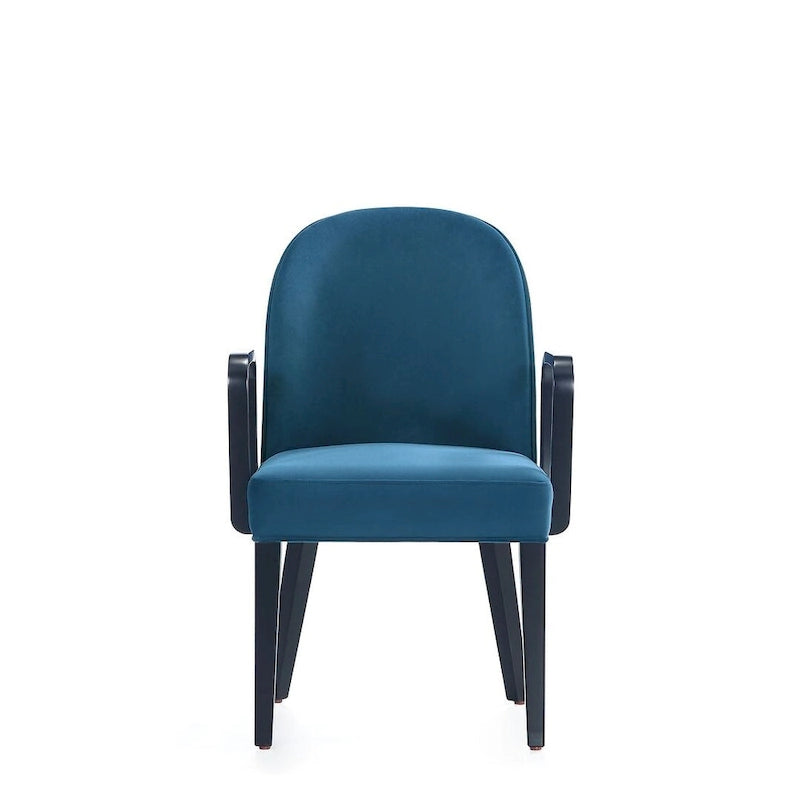 Modern Leatherette and Velvet Upholstered Dining Arm Chair