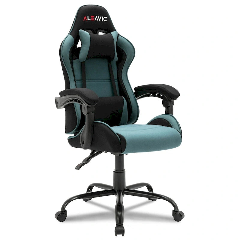 Racing Style PU Leather Gaming Chair with Headrest and Lumbar Massage Support