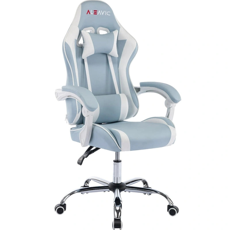 Racing Style Gaming Chair,PU Leather Height Adjustable Computer Gaming Chair with Headrest and Lumbar Massage Support