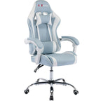 Cadeira de Gaming em Pele PU Estilo Racing com Apoio de Cabeça e Suporte Lombar com Massagem