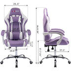 Cadeira de Gaming em Pele PU Estilo Racing com Apoio de Cabeça e Suporte Lombar com Massagem