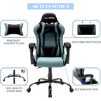 Cadeira de Gaming em Pele PU Estilo Racing com Apoio de Cabeça e Suporte Lombar com Massagem