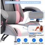 Cadeira de Gaming em Pele PU Estilo Racing com Apoio de Cabeça e Suporte Lombar com Massagem