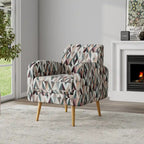 Poltrona de Realce Mid-Century Moderna com Estofamento Geométrico