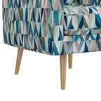 Poltrona de Realce Mid-Century Moderna com Estofamento Geométrico