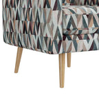 Poltrona de Realce Mid-Century Moderna com Estofamento Geométrico