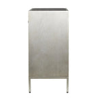 Beige 3-Drawer Chest with Mirrored Top and Ring Handles