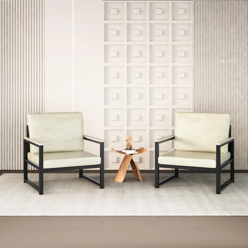 Single Lazy Boy Sofa Chair, Simple Modern Sofa Chair with Armrests for Living Room, Office, Bedroom, Beige/Khaki